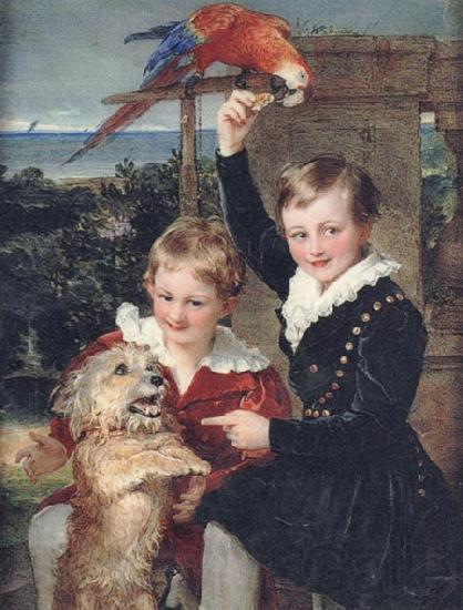 William Charles Ross Prince Ernest and Prince Edward of Leiningen Norge oil painting art